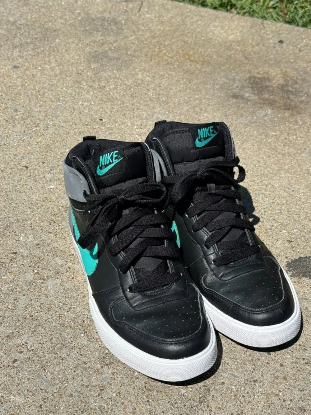 Nike Big High AC Mens 10.5 Black Teal High Tops Y2K Skate Streetwear Retro4247